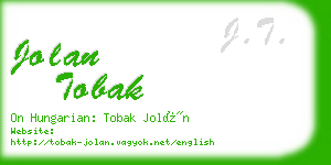 jolan tobak business card